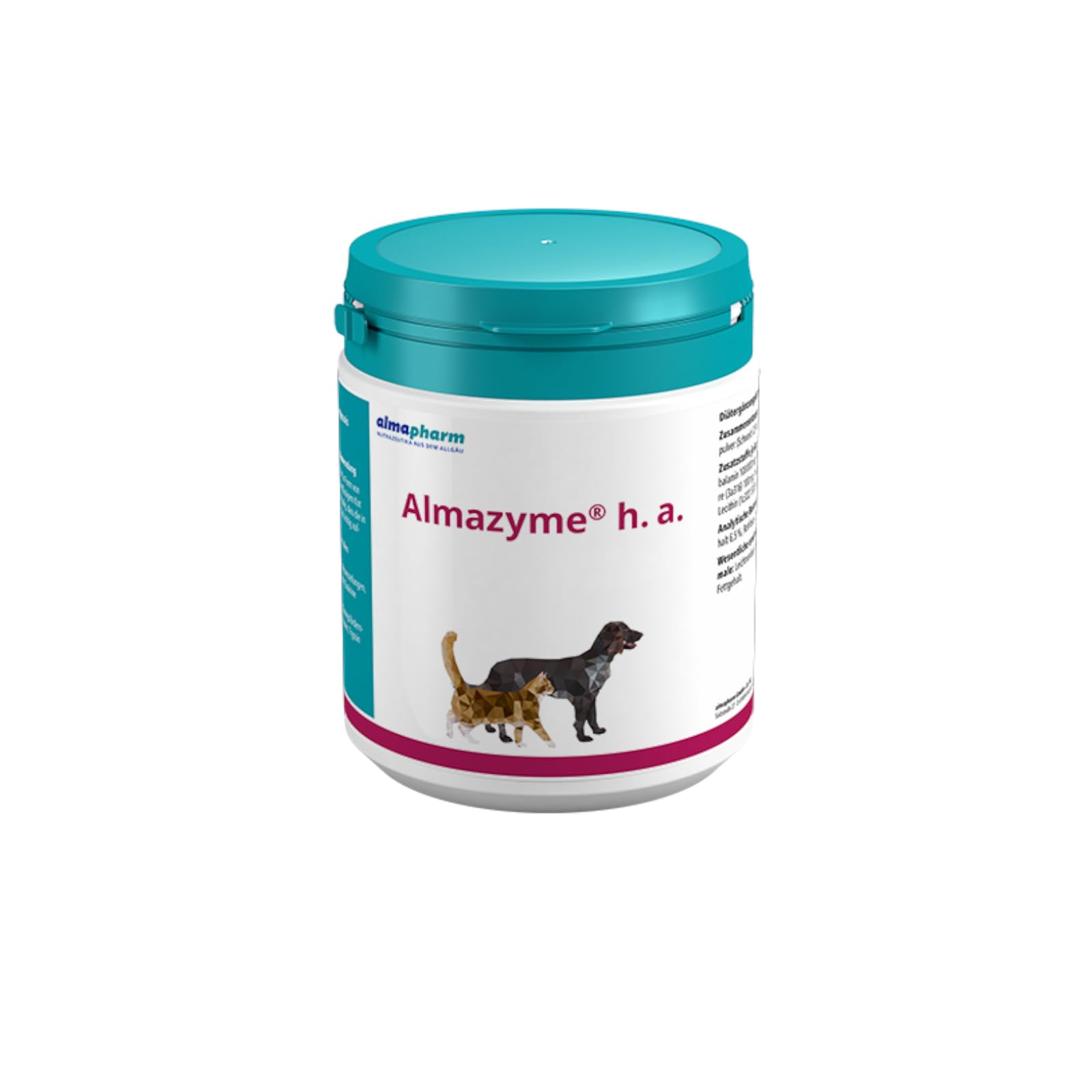 almapharm Almazyme h.a. Pulver | 500 g | Ergänzungsfuttermittel für Hunde und Katzen | Bei Nahrungsunverträglichkeiten | Vitalstoffe für optimalen Nahrungsaufschluss