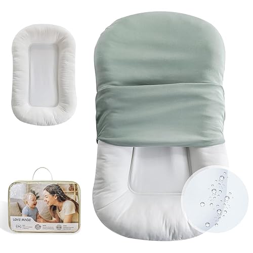 Tumbona infantil, funda para nido de bebé, algodón suave e interior impermeable, asiento de piso para bebé para el tiempo boca abajo, tumbona para