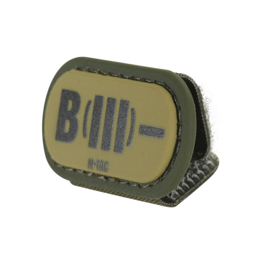 M-TacM-Tac Molle Medical Patch Blood Group - Tactical PVC Badge for Med Military Army Gear with Hook and Loop Fastener (B (III) -, Ranger Green)