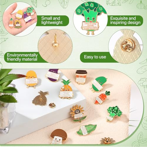 50 Pcs Funny Enamel Pins Bulk Positive Vegetable Lapel Pin Inspirational Pickle Pineapple Pin Gift for Employee Coworker3
