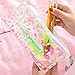 Produktbild Wohnen Haushaltszubehör Küche Einhorn Transparente Pailletten Kosmetiktasche Frauen Laser Cool Make-Up Tasche Tasche Super Shiny Laser Pvc Glitter Handtasche Pencil Case