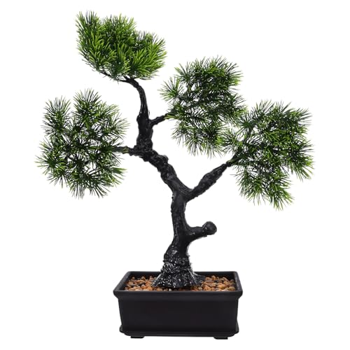 RORPOIR リアルな 人工の植物 人工植物盆栽 フェイクボンサイ Green