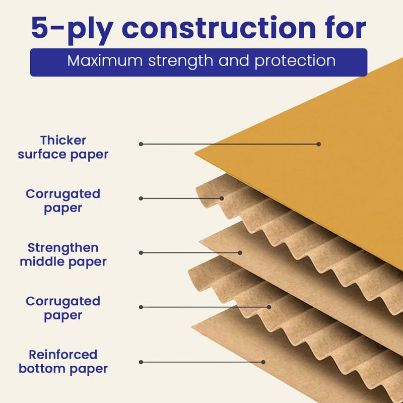 Image of ADDANBI-PRINTED-PACK OF 4 -| 27 inchx14 inchx13 inch | 5ply Cardboard Boxes for Packaging | Brown Corrugated Box for | Shipping |Moving | Home Shifting | Parcel | Courier Packing box | Large Carton Box.