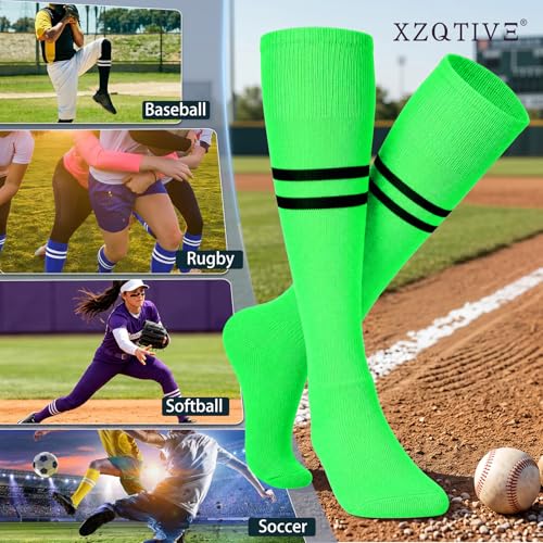 Image of XZQTIVE Baseball Softball Socks and Belt Combo Set Adjustable Softball Socks and Elastic Belt for Kids Youth Adult
