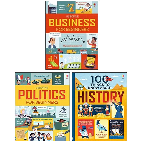 Business for Beginners, 100 things to know about History, Politics for Beginners 3 Books Collection Set