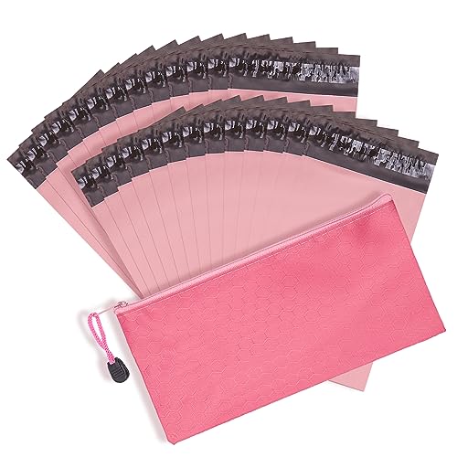 Sanitary Napkin Bag Disposal Women Personal Protection Tampons Bag Self Sealing Menstrual Liners 100 Pcs with Zipper 1 Pack (Pink)