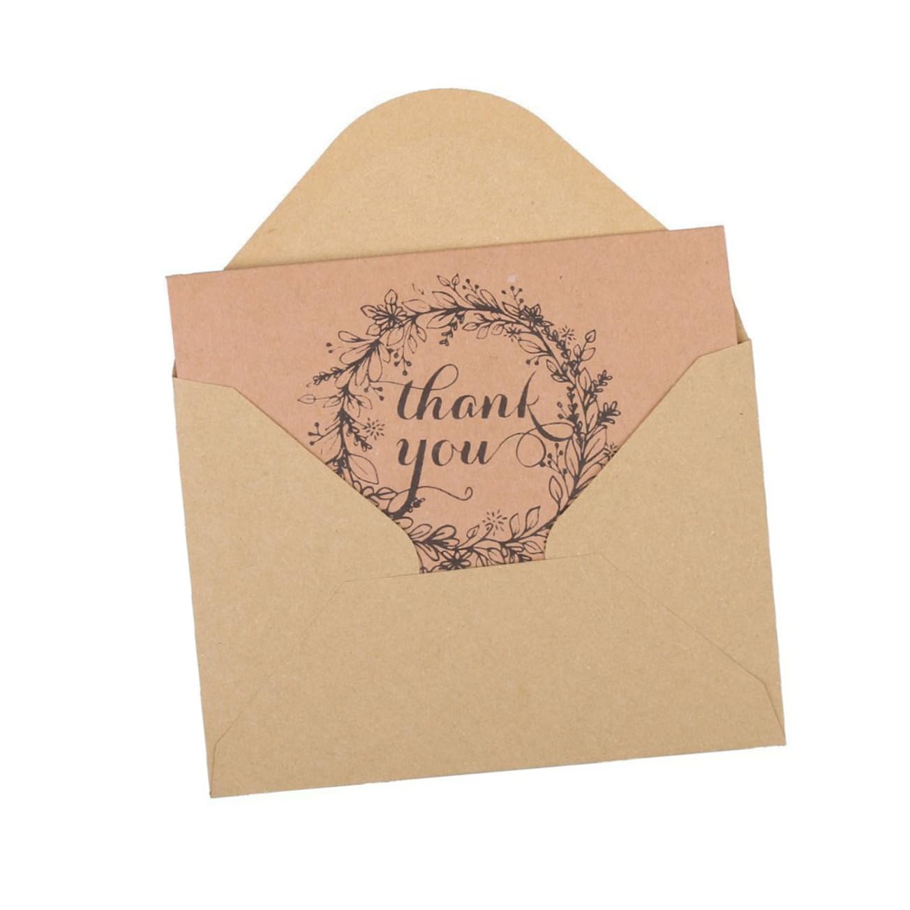 Vintage Dankeskarten Set - 50 Stück Aus Recyceltem Kraftpapier - Ideal Für Hochzeiten Und Partys Inklusive Umschläge Um Ihren Gästen Danke Zu Sagen