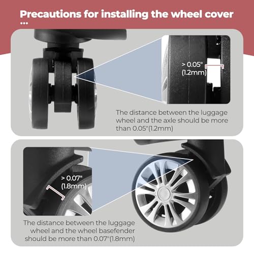 Image of 8Pcs Upgrade Luggage Wheel Covers,Essential Travel Accessories, Brown, Soft, Silent. Protect Luggage Wheels