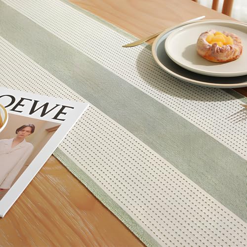 Table Runner with Tassels, Sage Green, 183x33cm, Braided Striped, Rustic Embroidery, Coffee Table Runner for Decorations, Weddings, Holidays - Image 5