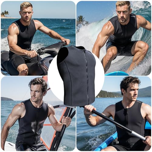 Chaleco de Neopreno para Hombre y Mujer, 3mm con Cierre Frontal, Top para Buceo y Deportes Acuáticos miniatura 6
