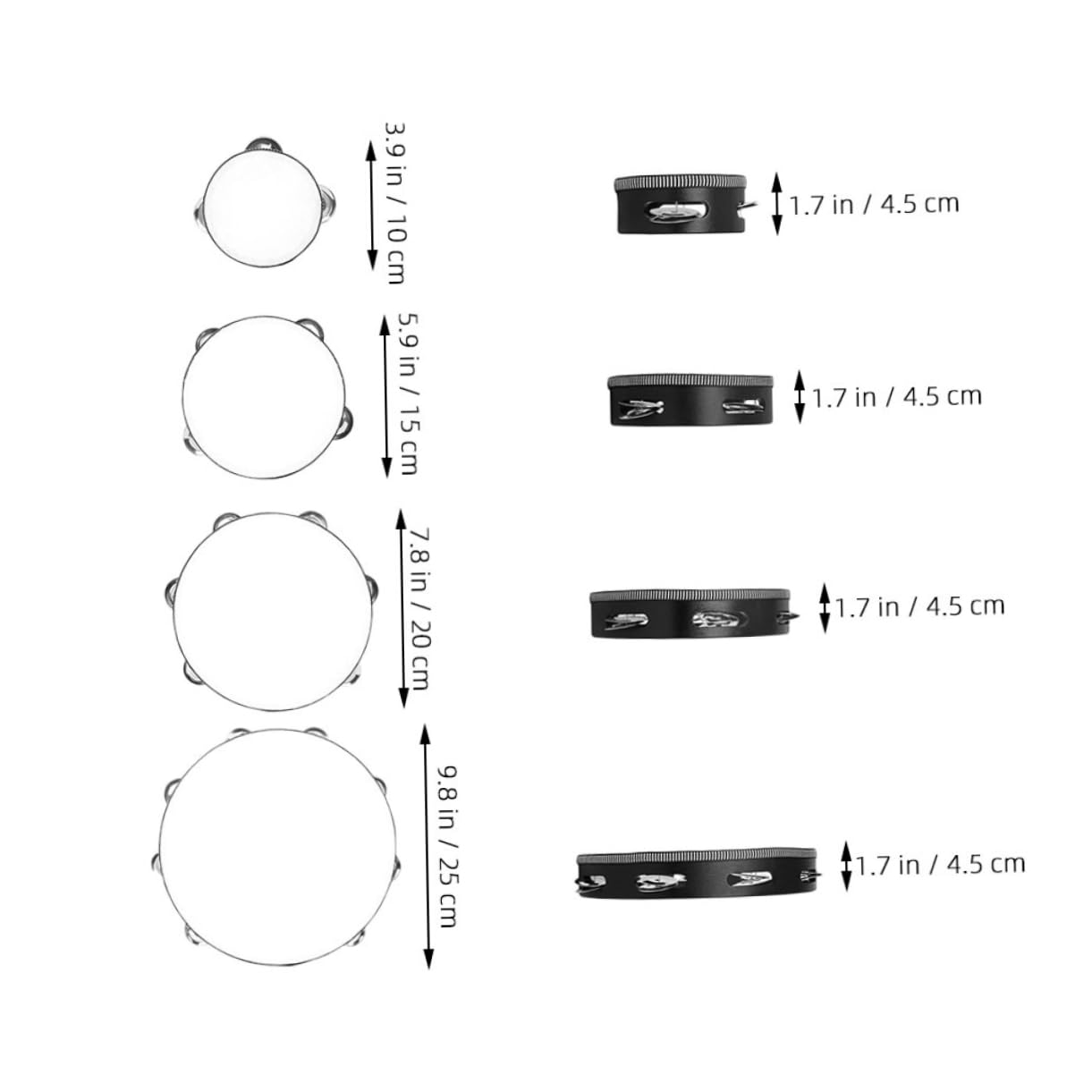 SUPVOX Musical Instrument for Adults Professional Hand Tambourine 8'' Wooden Tambourine Drum Hand-shaking Design