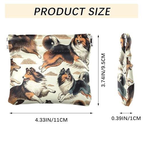 Cute Dogs Coin Purse Leather Pouch Change Purse, Squeeze Coin Pouch for Cards, Keys & Lipsticks, Unisex3