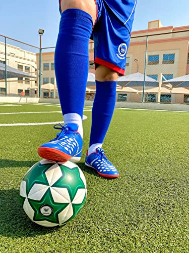 VEEGGARRI 2- PACK SOCCER SOCKS BUNDLE ( Blue + Black), One Size Tall, v-14