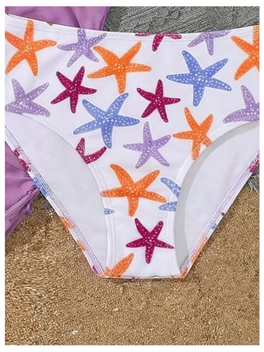 Image of RoseSeek Girl's 3 Piece Cute Bowknot Bathing Suit Halter Triangle High Waisted Swimsuit with Beach Cover Up Skirt