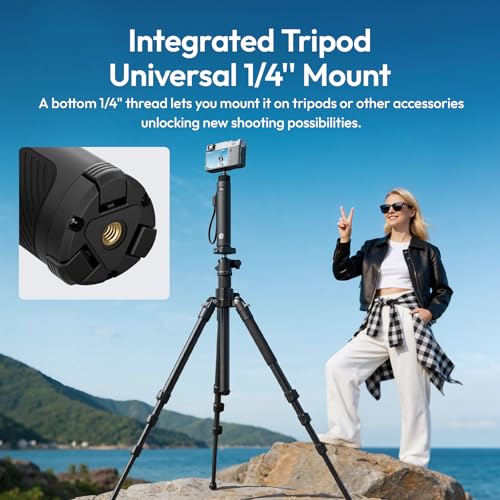 Image of ULANZI MA93 Battery Grip, 10000mAh Camera Handheld Battery Handle Grip | Grip with Hidden Tripod 360 Real-time LCD Display, Universal 1 /4'' Mount Interface for Action Cameras Power Stick Hand Grip