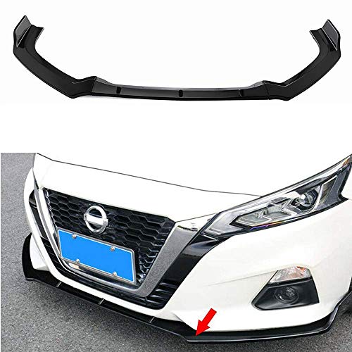 MotorFansClub 3pcs Front Bumper Lip fit for compatible with Nissan Altima 2019 2020 Splitter Trim Protection Spoiler, Glossy Black