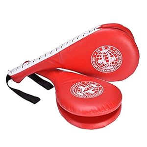 Taekwondo Kick Pad, Pack of 2 Taekwondo Durable Kick Pad Target Tae Kwon Do Karate Kickboxing Training (Red) Taekwondo Sparring Gear Tae Kwon Do Hand Slap Pads