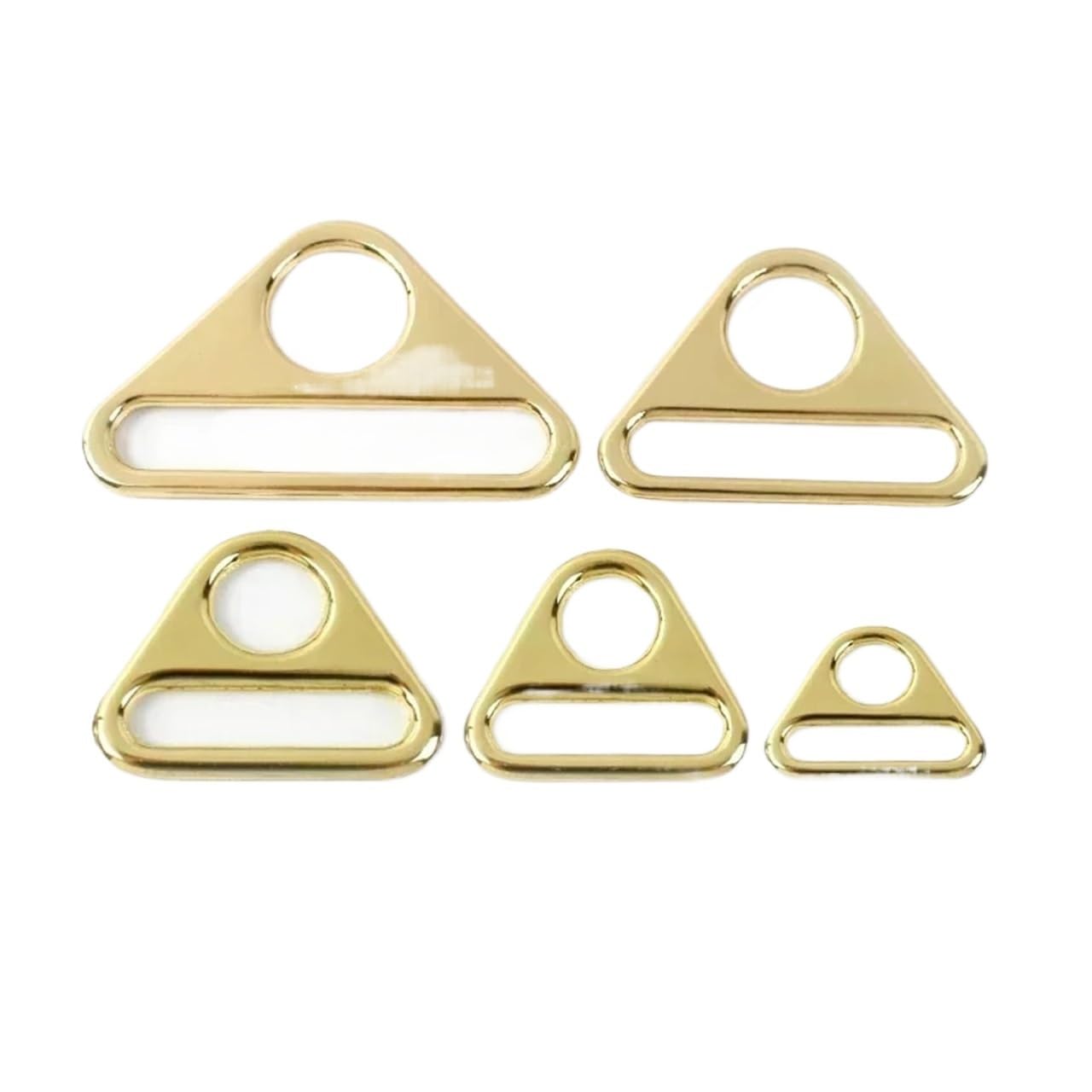 PVUVTNAHW 30Pcs 20-50mm Metal Buckles Triangle Adjust Belt Buckle Bag Strap Webbing Carabiner Clasp Bikini Metalic Ring(Gold,25mm)
