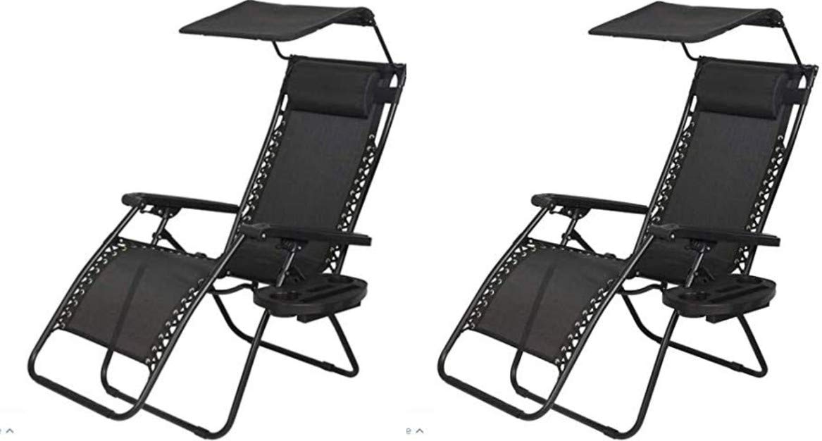 Buy garden mile® Twin Pack Black Zero Gravity Garden Sun Lounger Sun