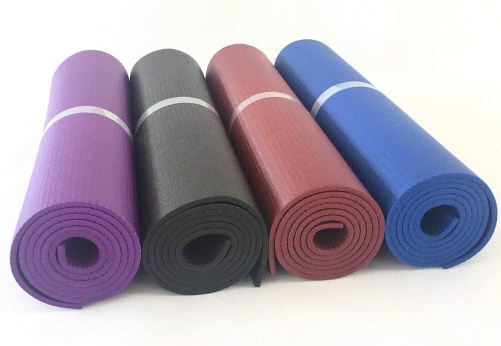 Mata do ćwiczeń Mata do jogi Uniwersalna mata do ćwiczeń Pilates Przysiady Push-up Rozciąganie Idealna dla mężczyzn, kobiet i dzieci Mata do treningu fitness o dużej gęstości(Red Wine)