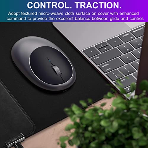 Mouse Pad With 10W Wireless Charger, Cloth Desk Pad And Leather Wireless Charging Pad 2In1, Office Desk Mat, Non-Slip Keyboard Pad, Wireless Charging Mouse Pad For Office And Home【Black-31.4" X 11.8"】 #TOP7