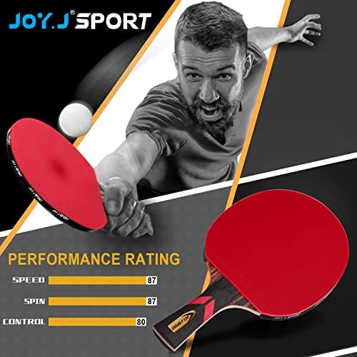 JOYJ Professional Table Tennis Paddle with Case, ITTF Approved Ping Pong Racket, Perfect for Intermediate