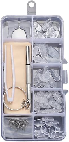 Junsika Almohadillas para la nariz para gafas, antideslizantes, de silicona suave, para cámara de aire, con tornillo, almohadillas para la nariz