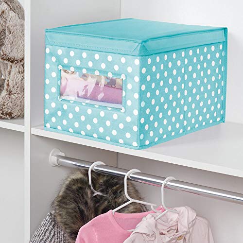 mDesign - Opbergdoos - kledingkastorganizer/opbergbox - groot/stof/kubusvormig/voor een netjes opgeruimd huis - turkoois… - Image 3