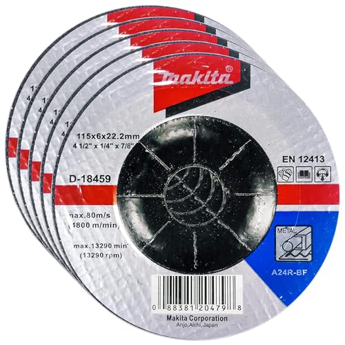 Makita 5 Pack - 4.5' Grinding Wheel For...
