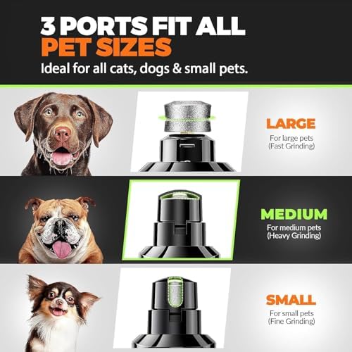 Whisper Quiet Dog Nail Grinder with 4 LED Lights, Safe & Stress-Free for Sensitive Dogs Cats of All Breeds & Sizes, 3 Grinding Bits, 3-Speed, Pet Nail Trimmers, Rechargeable Painless Grooming Kit - 5