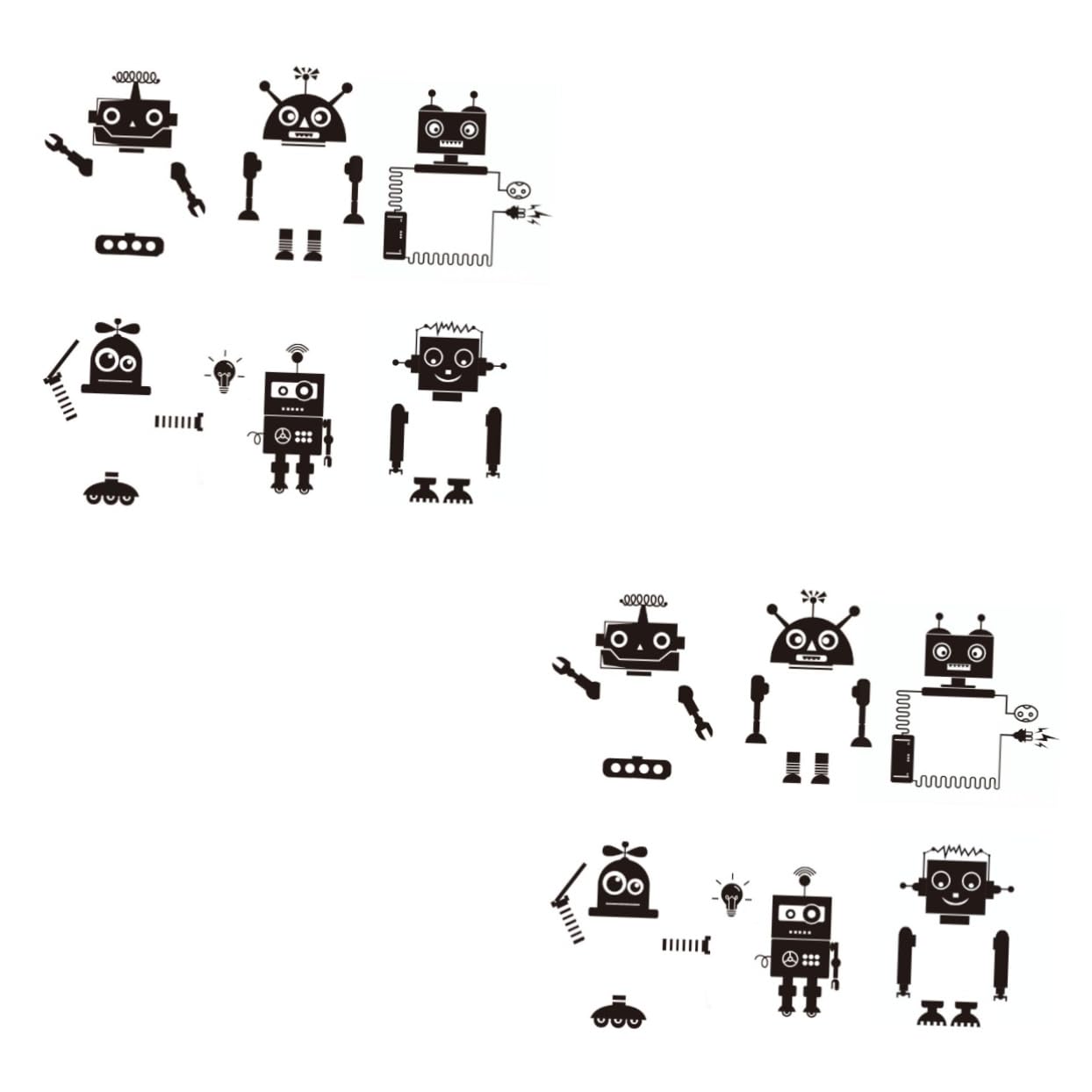 VICASKY 12pezzi Adesivi Interruttore Robot Creativi Per Decorazioni Murali Stickers Rimovibili Per Camerette e Salotti Design Unico