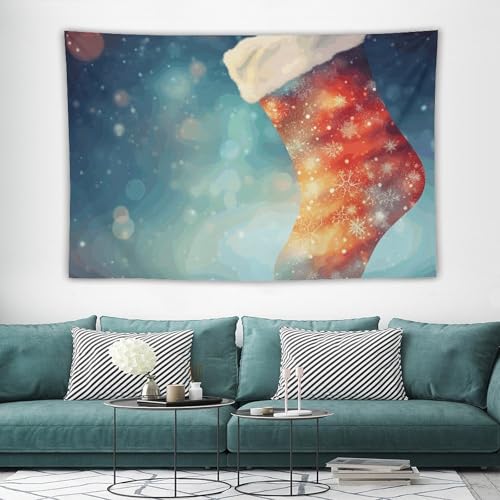 Tapisserie murale chaussettes de Noël vintage 152 cm pour décoration salon