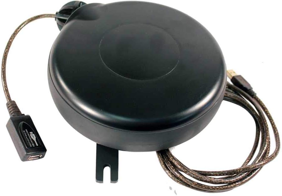 USB-25-S 25 ft Retractable USB 2.0 Cable Reel - Male to Female Repeater - Pro-Grade, Mountable, for Stage, Studio, and AV Systems
