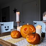 DCQRY 6 szt. pokrowców na krzesła na Halloween do jadalni, Halloween dynia ducha, pokrowiec na krzesło do jadalni, pokrowiec na siedzisko na Halloween, dekoracja domu