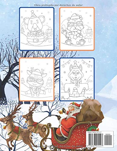 Miniatura 2 de Animales Navideños Libro De Colorear 50 Imágenes Navideñas Para Divertirse En Navidad Maravillosos Dibujos Navideños Para Colorear Libro De ...