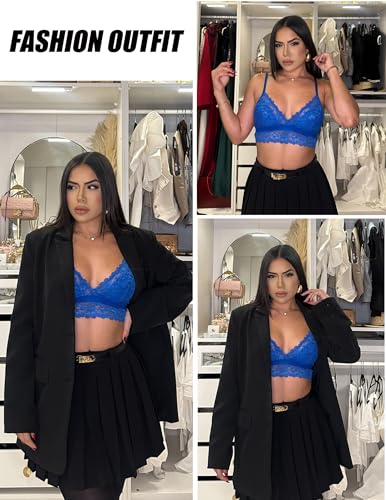 Image of Avidlove Lace Bralette for Women Sexy Wireless Bralettes Non Padded Bralette V Neck Minimizer Lingerie