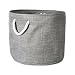 DII Collapsible Variegated Polyester Storage Basket or Bin with Durable Cotton Handles, Home Organizer Solution for Office, Bedroom, Closet, Toys, & Laundry (Large Round – 16x15”), Gray