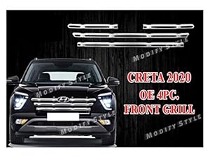 ModifyStyle O.E Type Front Grill Chrome Horizontal Slats for Hyundai Creta 2020 (Model E, Ex & S)