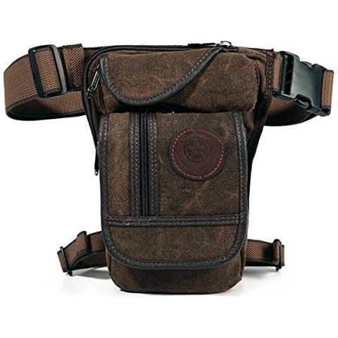 NAOKI LOVE Retro Multifunction Outdoor Tactical Molle Canvas Coffee Waist Leg Bag Cover