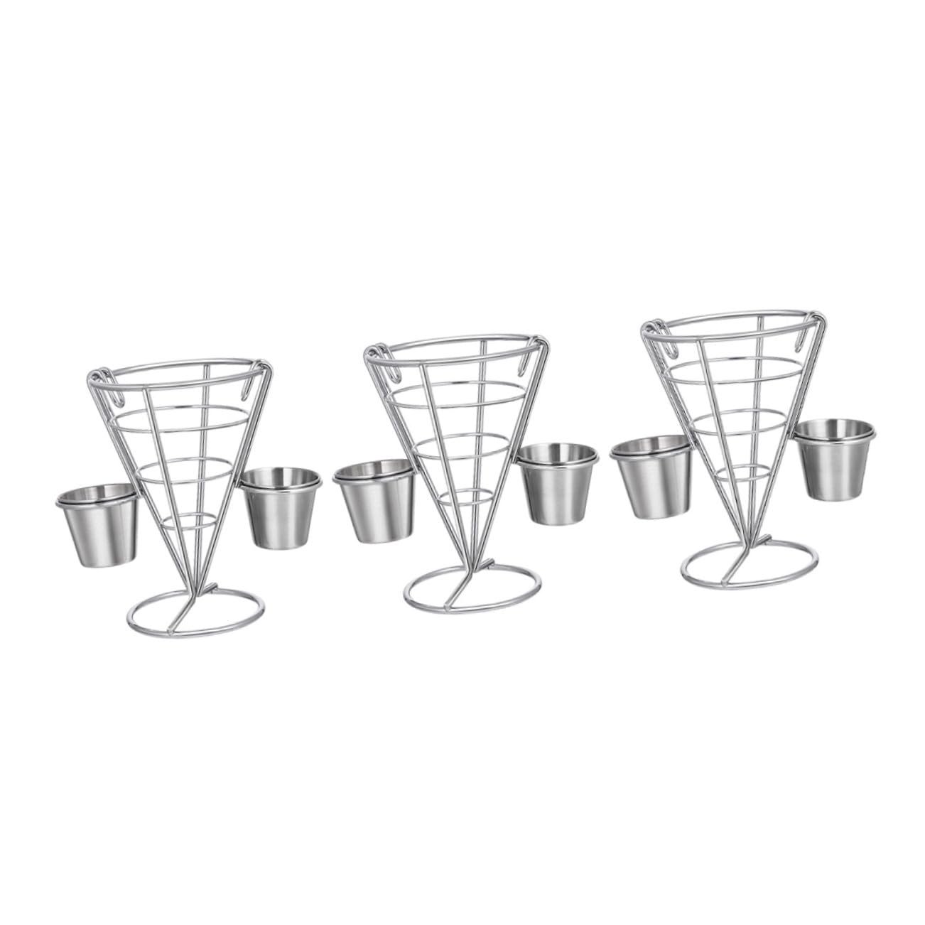ULTECHNOVO 3stücke Snackständer aus Eisen für Pommes Halter Frittierständer mit Gestell Vielseitiger Snackhalter für Brathähnchen und Snacks