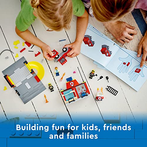Lego 6425841 City Fire Station And Fire Engine 60375, Pretend Play Fire Station With Firefighter Minifigures, Educational Vehicle Toys For Kids Boys Girls Age 4+ thumb #2