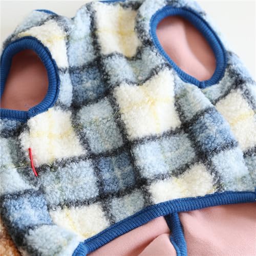 BT Bear Fat Dog Clothes,Dog Big Chest Polar Fleece Pet Winter Warm Coat Jacket for Cats Small Dogs Medium Dogs Pug French Bulldog (M,Blue) - Image 3