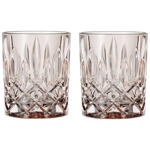 Image of Nachtmann Noblesse 10 oz Whisky Tumblers, Set of 2 - 4 inch Crystal Drinking Cups with Classic Cut Design, Lead-Free, Trusted Quality Barware for Cocktails, Whisky & Fine Spirits - Signature Gift (Taupe)