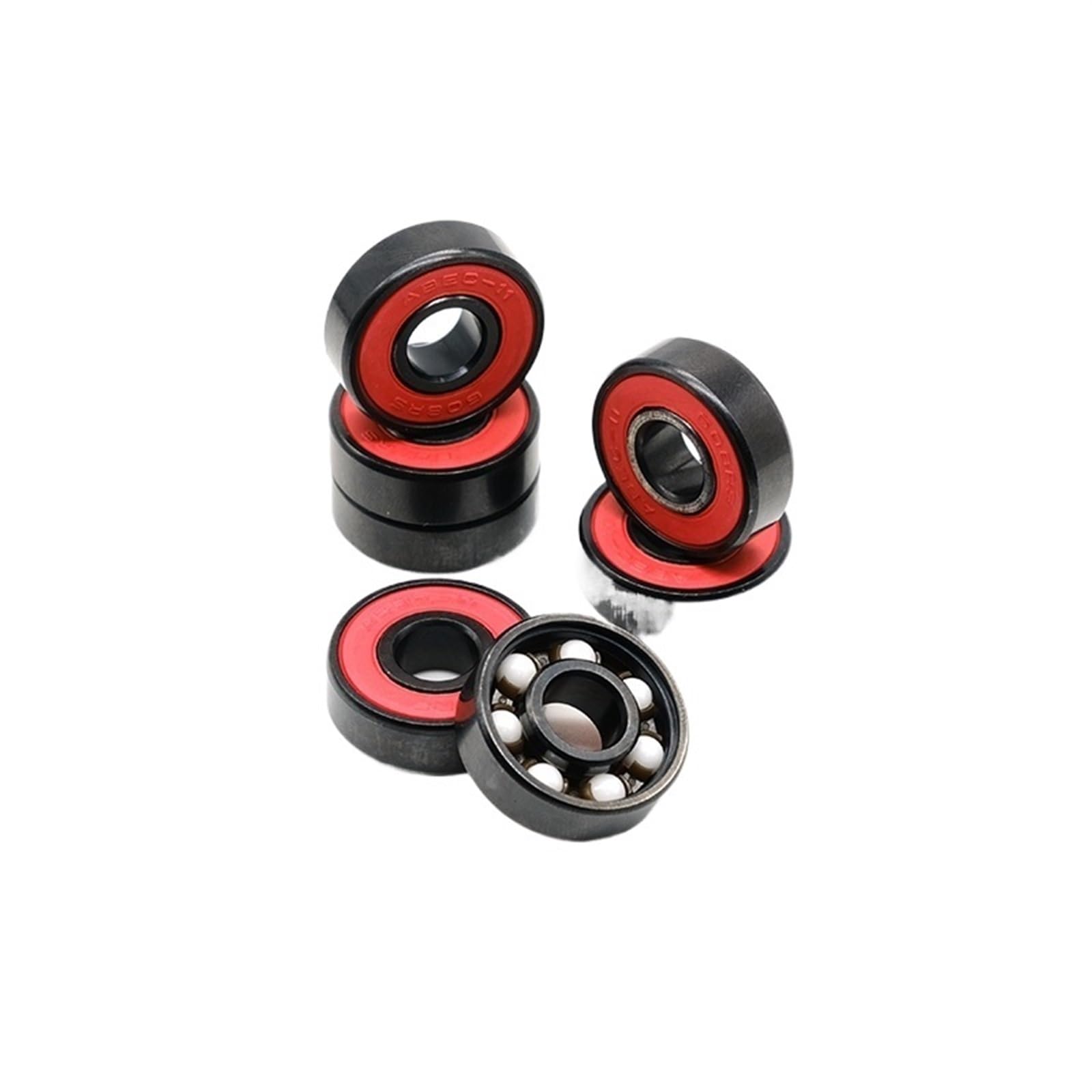 8 pièces 608 2RS roulement en céramique hybride ABEC-11 8x22x7mm Skateboard Spinner céramique nitrure Pro série 608 roulements à billes en céramique