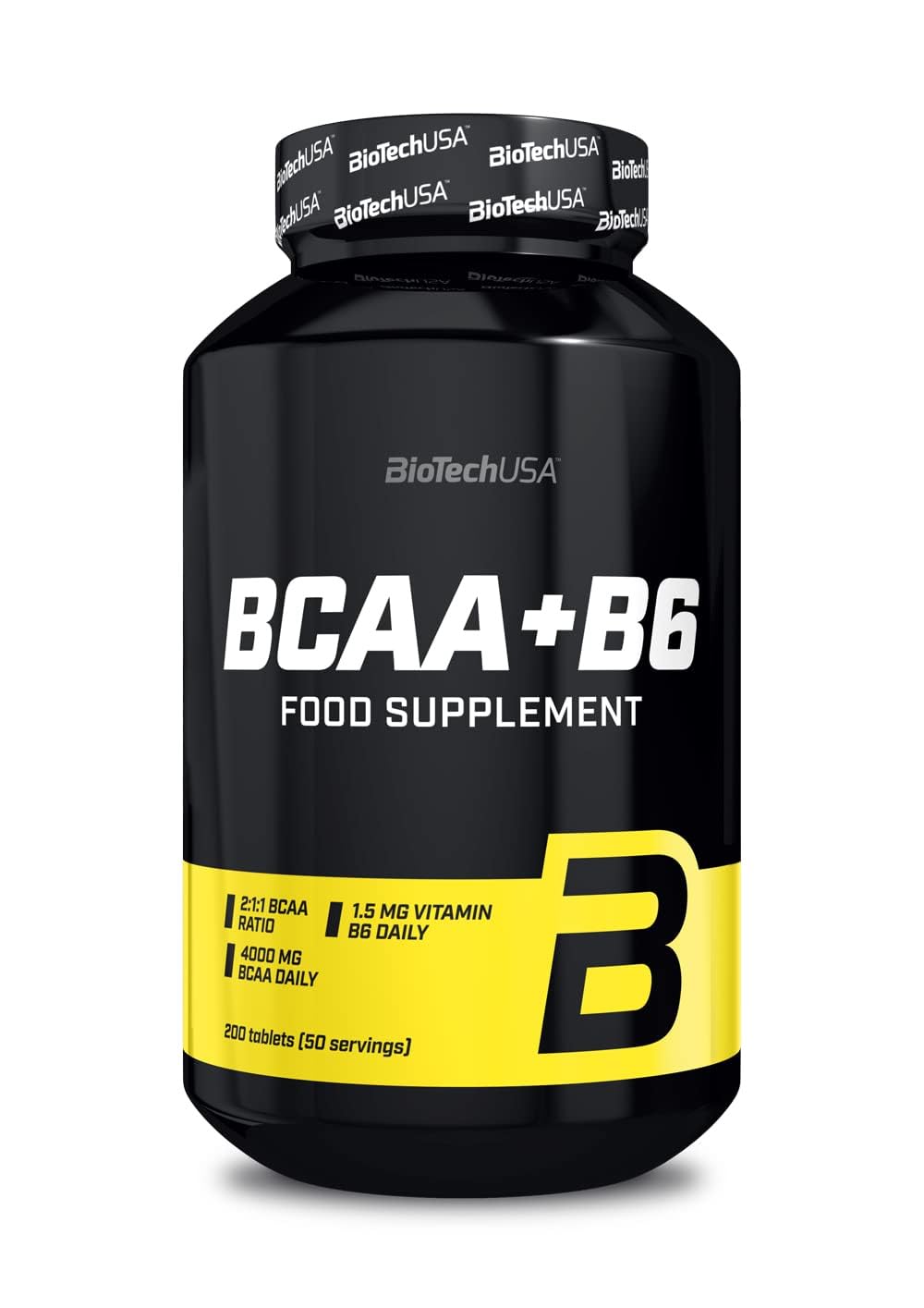 BioTechUSA BCAA+B6 Comprimés | 1g BCAA par comprimé | Support énergie et récupération | Sans gluten | 200 comprimés