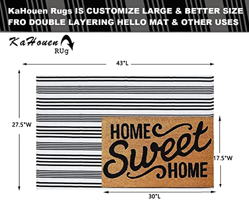 Tapete decorativo algodón negro y blanco 27.5 x 43 pulg miniatura 2