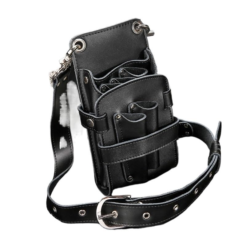 Borsa Parrucchiere Borsa for Forbici for Capelli con Clip Borsa for Parrucchiere, Barbiere, Forbici, Fondina, Custodia con Cintura in Vita Borsa da Barbiere(Noir)