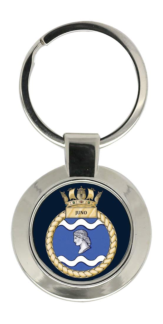 Giftshop Uk Unisex Silver Coloured Metal Hms Juno, Royal Navy Key Ring