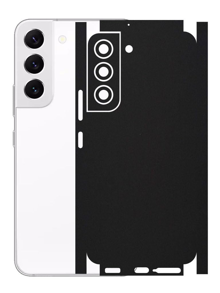 AtOdds - Compatible for Samsung Galaxy S22 Mobile Back Skin Film Wrap with Camera Protector (Coverage - Back+Camera+Sides) (Matte Black)-image-22