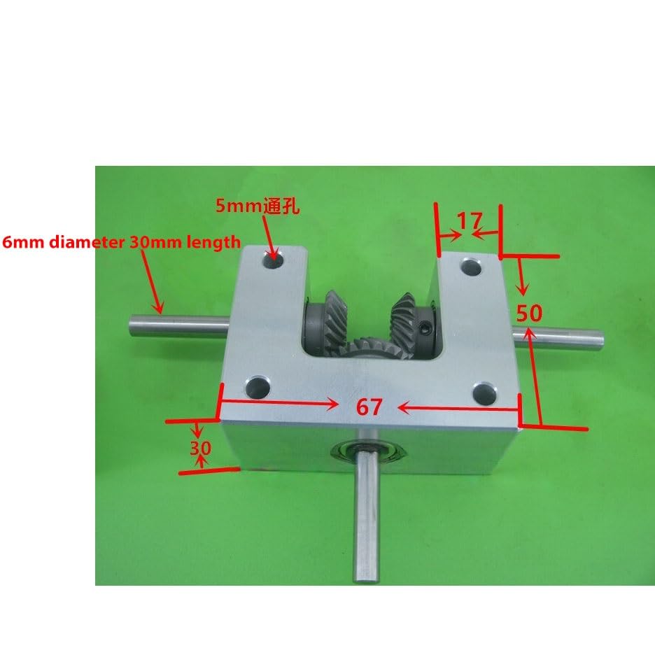 Angle Steering 90 Degree Commutation Gearbox 1:1 Transmission Spiral Bevel Gear Driver Steering Gear 6mm 8mm 10mm Shaft Reversing Corner Driving Change(8mm)